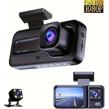 Chuangyinshop 3 Lens Without Card Araç Kamerası 1080p Ön 720p İçi Arka Görüş Gece Vizyonu Dvr Kayıt