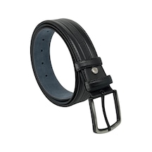 Süzer Deri Siyah Suni Deri 4 Cm. Genişlik Ortası Desenli Model Klasik Erkek Kemer // 7400-43 Siyah