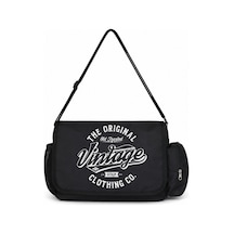 Sevbano Vintage Tasarım Baskılı Unisex Okul, Spor, Ofis Çok Amaçlı Postac Siyah