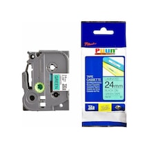 Puun Brother P-Touch TZE-751 24MM x 8m Yeşil Üzerine Siyah Uyumlu