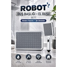 Domino Robot Duş Başlığı + El Duşu Seti Krom Görünümlü Modern Duş Seti Çok Renkli