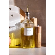 Perotti Viking 1000 Ml Cam Şişe Ve Yağlık Kapaklı Çift Kapaklı Gold Gold