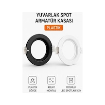 Yuvarlak Spot Armatür Kasası Beyaz Gu10 Ve Mr16 Ampul Uyumlu Sıva Altı Plastik Boş Spot Kasa - 5,7 Cm Delik Diğer