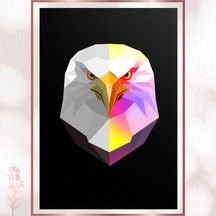 Geometrik Neon Kartal - Güç Ve Özgürlük Pvc Tablo