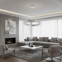 Kristal Uzaktan Kumandalı 30 Cm Avize Krom