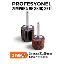 30x30 Zımpara + 25x25 Mm Skoç Seti 2 Parça Matkap Ucu Temizleme Ve Parlatma Mopu