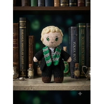 Okulun Cübbeli Sarı Saçlı Büyücü Amigurumi Örgü Oyuncak - El Yapımı 12 Cm