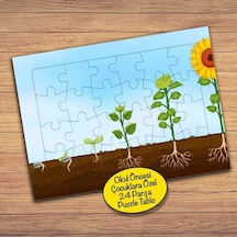 Toprak Ve Çiçek Büyüme Evresi Çocuklara Özel Puzzle Yapboz Tablo-22389