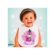 Kişiye Özel Dino Keten Bebek Mama Önlüğü Yumuşak - Emici - Yıkanabilir - Özel Tasarım P081 Çok Renkli