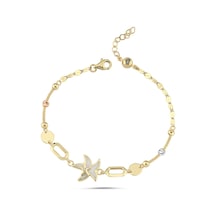 Deniz Yıldızı Minimal Altın Bileklik 17-20 Cm T14524 Çok Renkli