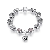 Yeni Collections Pembe Kalp Charmlı Rose, Charmlı Bileklik