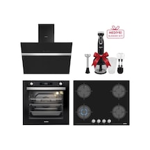 Simfer 8 Fonksiyon Siyah Multi Turbo Dijital 3'lü Ankastre Set (7381 Fırın + 3653 Ocak + 8611 Davlumbaz)