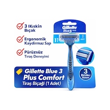 Jilet Blue 3 Plus Comfort Tıraş Bıçağı 1 Adet 3 Bıçaklı Ergonomik Saplı Erkek Tıraş Bıçağı