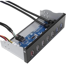 Floppy Ön Panel 7 Port Usb Çoklayıcı Hub 5.25 İnç Usb 3.0 2.0 Hız