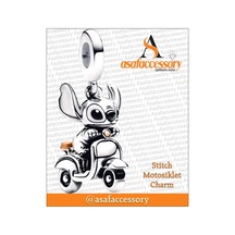 Stitch Motosiklet Charm Asafaccessory Gümüş