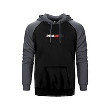 Basket2k22 Gri Renk Reglan Kol Kapşonlu Sweatshirt Gri