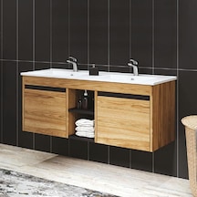 Denko Twin 120 Cm Mdf Ud Banyo Dolabı Alt Modül Ve Lavabo Çok Renkli