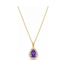 Çekirdekjewelry Damla Kesim Büyük Taşlı Gümüş Kolye 925 Ayar Gold Kaplama Su Damlası Model Sarı