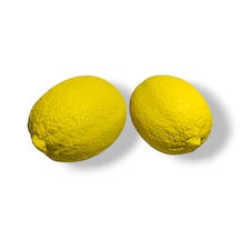 2 Adet Dekoratif Limon Ojbe Sarı Renkli Dokulu Limon Sarı