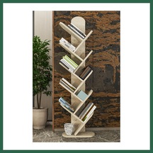Bezos 10 Raflı Kitaplık Ekru 147 Cm Bzs01
