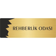 Metal Departman Kapı İsimliği, Yönlendirme Levhası Rehberlik Odası 7x20 Cm Altın Renk