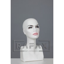 Rafax Kadın Büst Makyajlı Kafa Manken Peruk-Şapka-Bere Mankeni