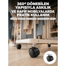 Ers 4 Cm Kilitsiz Tekerlek Ayak Seti Zemin Koruyucu Çok Renkli