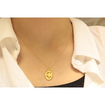 14 Ayar Altın Aynalı Zincirli Ç Harfi Guler1003075