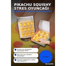 Pikaçu Squishy Stres Oyuncağı 12 Adet - Sıkılabilir Esnek Tpr Figür Bx-316705
