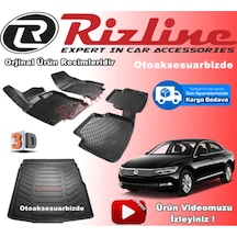Vw Passat B8 3D Paspas+ Bagaj Havuz Siyah Sedan 2015-2020 Rizline