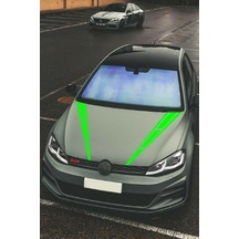 Oto Kaput Sticker Çift Şerit 2 Adet Yeşil 10 60 Cm