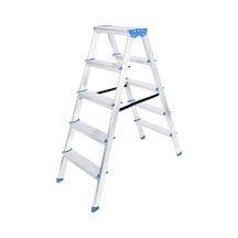 5+5 Çift Basamaklı Alüminyum Metal Merdiven Yükseklik 115cm Baş Genişlik 8cm 4915