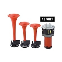 Havalı Korna 3 Borulu Motorlu 12 Volt