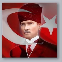 Atatürk'ün Mirası: Türk Bayrağı'nın Gölgesinde Kanvas Tablo - 50 X 50