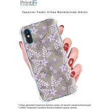 Samsung Galaxy A26 İle Uyumlu Floral Lila Baskılı Şeffaf Köşe Korumalı Antişok Kılıf