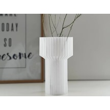 3d Baskı Modern Dekoratif Çiçek Vazosu - Minimal Silindir Tasarımlı Masaüstü Vazo, Ev Ve Ofis Dekoru-şeffaf Diğer