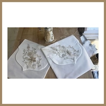 Bezos Fransız Güpürlü Zarf Bohça 50x50 Cm Nişan Bohçası Söz Bohçası 3 Boyutlu Tekli Bohça 22