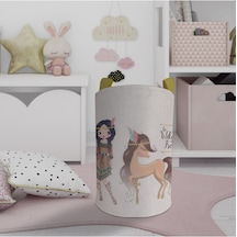 Mekta Home Bebek Ve Çocuk Odası Kızılderili Desenli Oyuncak Sepeti Renkli Çok Renkli
