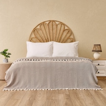 Soft Econo Çift Kişilik Yatak Örtüsü - Ekru / Kahverengi - 200x220 Cm Çok Renkli