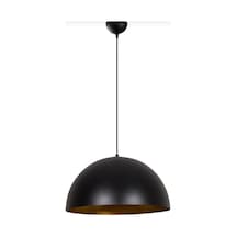 Dylight Retro Metal Dekotatif Siyah İçi Gold Dekoratif Tekli Saklıt Avize Çap:30 Cm Beyaz