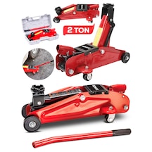 Schatz 2 Ton Tekerlekli Arabalı Hidrolik Timsah Kriko Çantalı Kırmızı