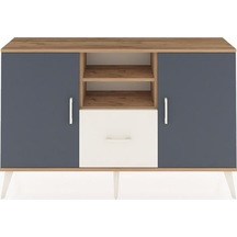 Arges Konsol 4 Raflı Tek Çekmeceli 2 Kapaklı 132x30x83 Çam-antrasit/aytaşı Antrasit/aytaşı