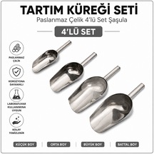 Tartım Küreği Seti - Paslanmaz Çelik 4lü Set Şaşula