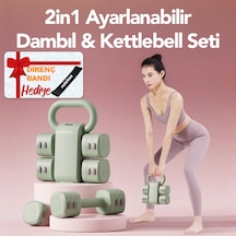 Ayarlanabilir Modüler Kettlebell Ve Dambıl Seti 5 Kg Ev Fitness Ve Güç Antrenman 5 Kg + Yeşil Renk Direnç Bandı