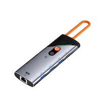 Cr26 Taşınabilir Usb 3.0 Type-c 5 Gbps İçin 8'i 1 Arada Usb Hub Çevirici Adaptörü, 1000mbps Rj45 Ethernet, Hdmı 4k 60hz Görüntü, 3x Usb 3.0, 90w Pd Hızlı Şarj, Sd Micro Sd Kart