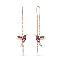 925 Ayar Gümüş Rose Kaplama Kuş Model Sallantılı Zincir Küpe Rose 925 Ayar Gümüş Rose Kaplama Kuş Model Sallantılı Zincir Küpe Rose