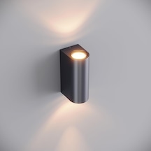 Lunara Led Duvar Apliği Ip65 Alüminyum Dış Mekan Bahçe Balkon Teras Cephe Aydınlatması Modern Antrasit 3000k Diğer