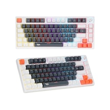 Mekanik Rgb Gaming Kablolu Klavye 81 Tuşlu Mavi Switch Hot Swap Double Shot Örgü Kablolu Oyuncu Klavyesi