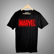 Küçük Marvel Logo Tişört Siyah