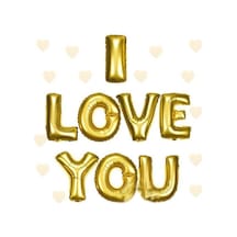 Altın Renk I Love You Folyo Balon 35 Cm